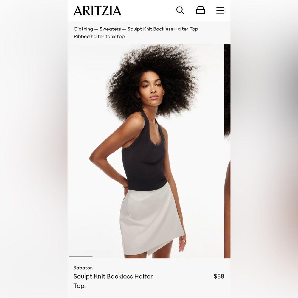 Aritizia Babaton sculpt knit backless halter top!! Worn lightly